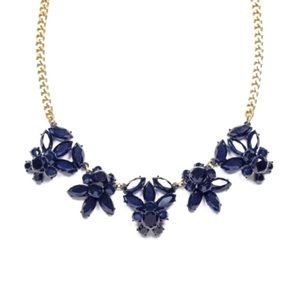 J.Crew Factory Night Sky Blue Gemstone Collage Statement Necklace